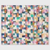 モダンブラカラフルシ線絵を描の抽象芸術アート ラッピングペーパー (フラット)