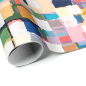 モダンブラカラフルシ線絵を描の抽象芸術アート ラッピングペーパー (ロールコーナー)