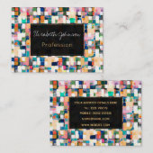 モダンブラカラフルシ線絵を描の抽象芸術アート 名刺 (正面/裏面)