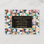 モダンブラカラフルシ線絵を描の抽象芸術アート 名刺 (裏面)