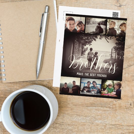 モダンブラザー ベストフレンズ ダーク フォト コラージュ ポストカード