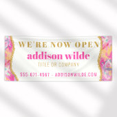 モダンブラシカラフルストローク金ゴールドのビジネスバナー 横断幕