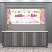 モダンブラシカラフルストローク金ゴールドのビジネスバナー 横断幕