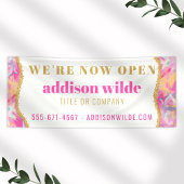 モダンブラシカラフルストローク金ゴールドのビジネスバナー 横断幕