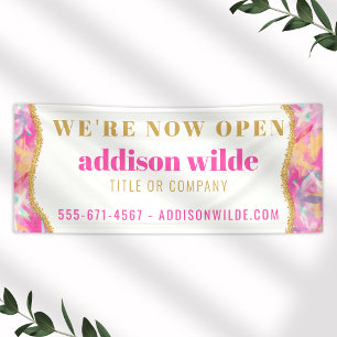 モダンブラシカラフルストローク金ゴールドのビジネスバナー 横断幕