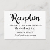 モダンブラシスクリプトの結婚式の披露宴 エンクロージャーカード (正面)