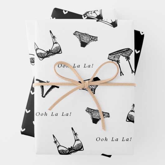 モダンブラシスクリプトランジェリーブライダルシャワー ラッピングペーパーシート (インサイチュ)