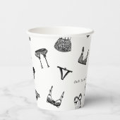 モダンブラシスクリプトランジェリーブライダルシャワー 紙コップ (裏面)