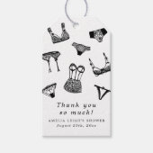 モダンブラシスクリプトランジェリー ブライダルシャワー ギフトタグ (正面)