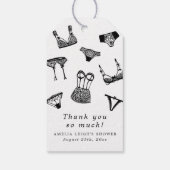 モダンブラシスクリプトランジェリー ブライダルシャワー ギフトタグ (裏面)