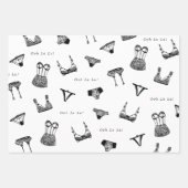 モダンブラシスクリプトランジェリー ブライダルシャワー ラッピングペーパーシート (正面3)