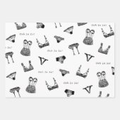 モダンブラシスクリプトランジェリー ブライダルシャワー ラッピングペーパーシート (正面)