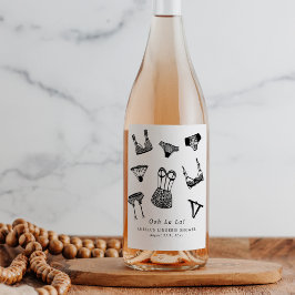 モダンブラシスクリプトランジェリー ブライダルシャワー ワインラベル