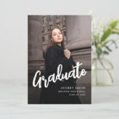 モダンブラシスクリプト写真 高校卒業 案内状 (スタンド正面)