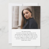 モダンブラシスクリプト写真 高校卒業 案内状 (裏面)