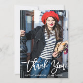 モダンブラシスクリプト卒業サンキューカードW サンキューカード (正面)