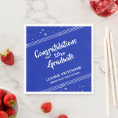 モダンブラシスクリプト斜め星の名前王室の青 スタンダードランチョンナプキン (インサイチュ)