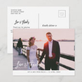 モダンブラシスクリプト結婚式感謝カード ポストカード (正面/裏面)