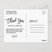 モダンブラシスクリプト4枚写真ブライズメイド感謝 ポストカード (裏面)