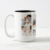 モダンブラシスクリプト5フォト最高のパパ ツートーンマグカップ (左)