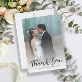 モダンブラシスクリプト エレガントな結婚式の写真 3.5"x5" サンキューカード