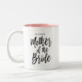 モダンブラシスクリプト ローズハート 花嫁の母 ツートーンマグカップ