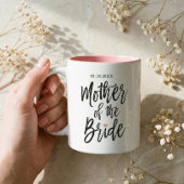モダンブラシスクリプト ローズハート 花嫁の母 ツートーンマグカップ