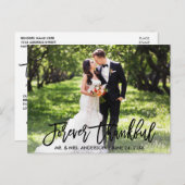 モダンブラシスクリプト 永遠に感謝 フォトウェディング ポストカード (正面/裏面)