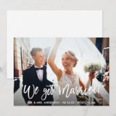 モダンブラシスクリプト 私たち結婚しました ウェディング 案内状 (正面/裏面)