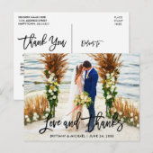 モダンブラシスクリプト | 結婚式 愛と感謝 ポストカード (正面/裏面)