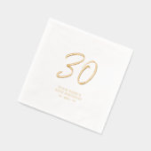 モダンブラシスクリプト 30歳の誕生日パーティー 箔ナプキン (左)