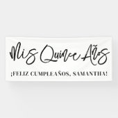 モダンブラシスクリプトMis Quinceアニョス 横断幕 (横)