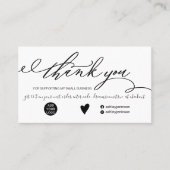 モダンブラシスクリプ感謝していトの黒い順右 名刺 (正面)