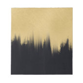 モダンブラシストローク金ゴールドブラックデザイン ノートパッド (正面)