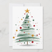 モダンブラシストローク クリスマスパーティ 招待状 (正面)