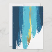 モダンブラシストローク メンズ 40歳の誕生日 招待状 (裏面)