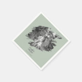 モダンブラシストロ結婚ーク | セージグリーン スタンダードカクテルナプキン (角)