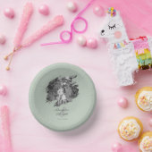 モダンブラシストロ結婚ーク | セージグリーン ペーパーボウル (パーティー)