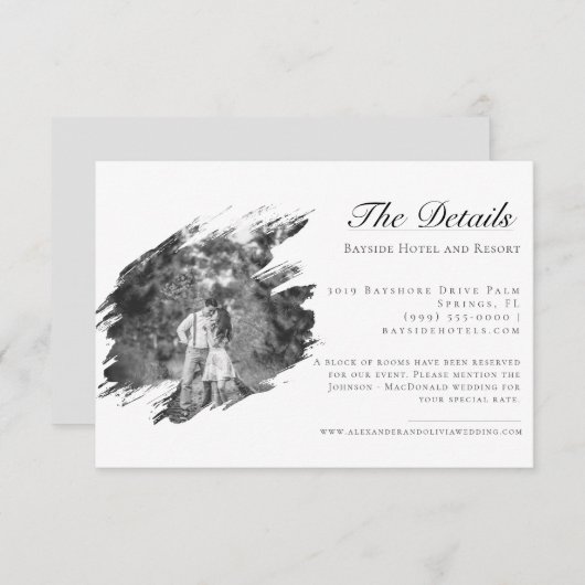 モダンブラシストロ結婚ーク | ヘビーホワイト エンクロージャーカード (正面/裏面)