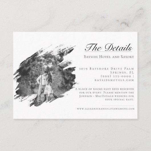 モダンブラシストロ結婚ーク | ヘビーホワイト エンクロージャーカード (正面)