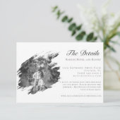 モダンブラシストロ結婚ーク | ヘビーホワイト エンクロージャーカード (スタンド正面)