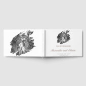 モダンブラシストロ結婚ーク | ヘビーホワイト ゲストブック (全面)