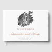 モダンブラシストロ結婚ーク | ヘビーホワイト ゲストブック (正面)