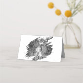 モダンブラシストロ結婚ーク | ヘビーホワイト プレイスカード (裏面)