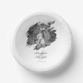 モダンブラシストロ結婚ーク | ヘビーホワイト ペーパーボウル (正面)