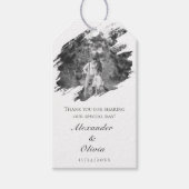 モダンブラシストロ結婚ーク | 白の好意 ギフトタグ (正面)