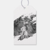 モダンブラシストロ結婚ーク | 白の好意 ギフトタグ (裏面)