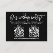 モダンブラシス結婚クリプトのQR RSVP詳細黒 エンクロージャーカード (正面)