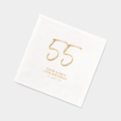 モダンブラシレタリング 55歳誕生日パーティー 箔ナプキン (左)