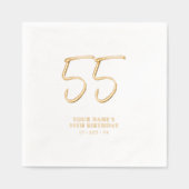 モダンブラシレタリング 55歳誕生日パーティー 箔ナプキン (正面)